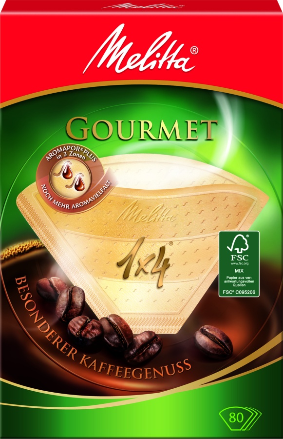 Melitta Gourmet®, 1х4/80 шт.,  коричневые 
